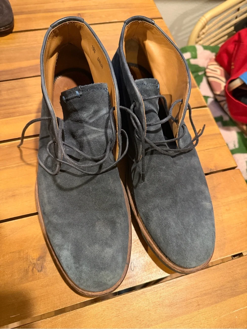 Aquatalia Navy Suede Chukka Boots